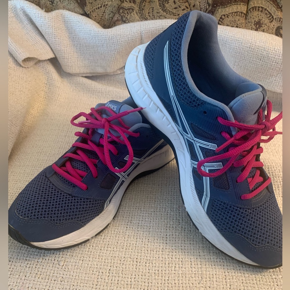 Asics Shoes Gel Contend Low Top Lace Up Running Sneaker Womens 10 1012A234 Blue